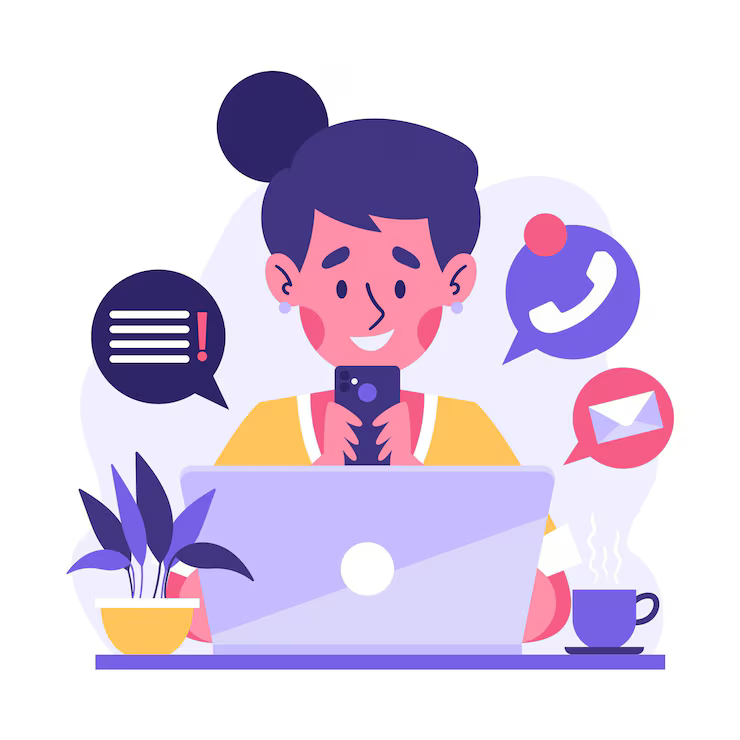 illustration-postponed-concept-with-person-checking-devices_23-2148510059 schedule a call